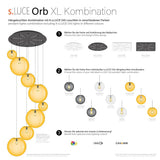 s.luce Orb 5-flammige Galerielampe Modular