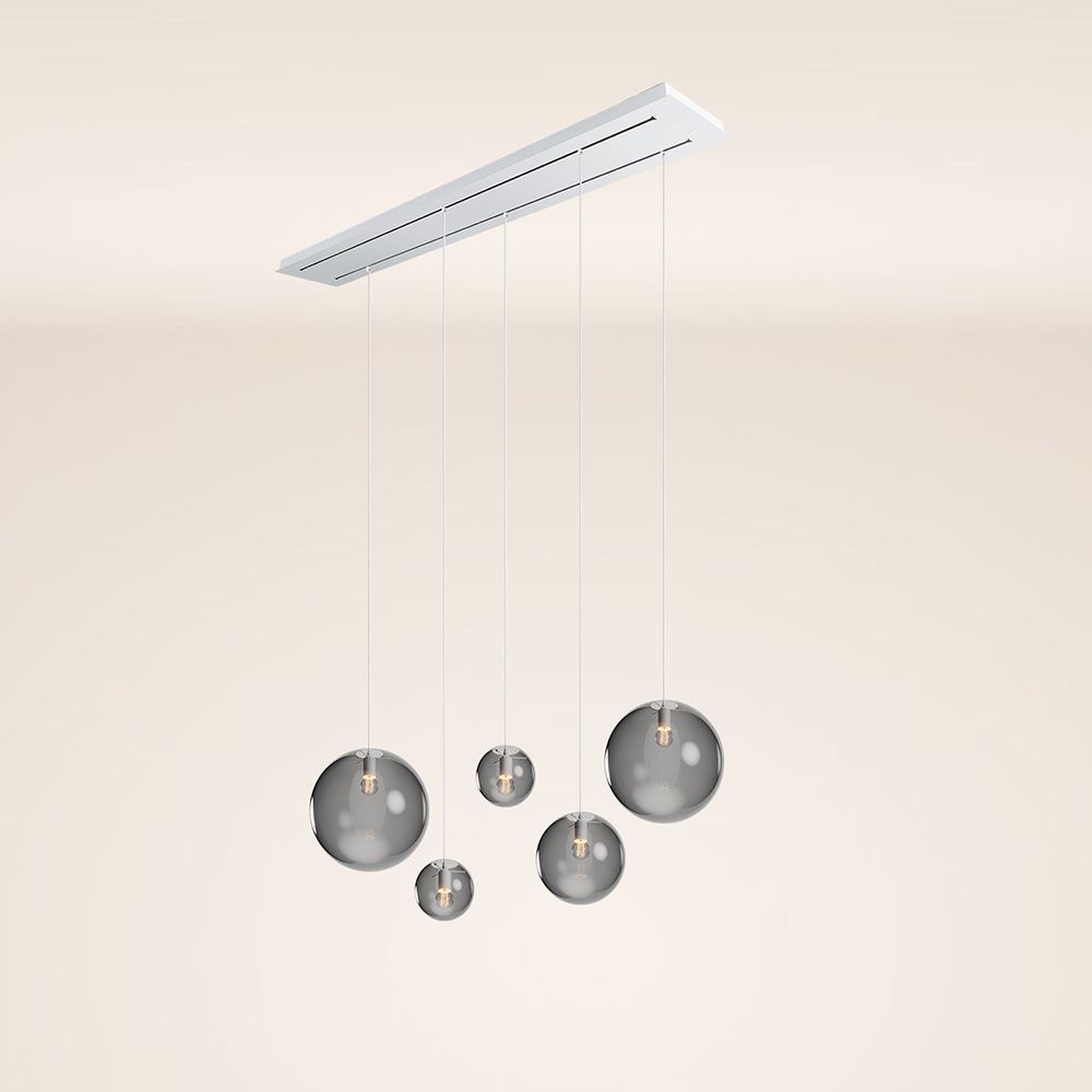 s.luce Orb 5-lampors bordslampa 2-radig 160cm