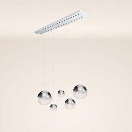 s.luce Orb 5-flammige Esstischlampe 2-reihig 160cm