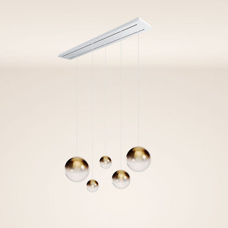 s.luce Orb 5-lichts eettafel lamp 2-rij 160cm