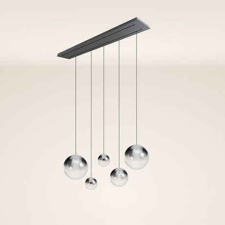 s.luce Orb 5-lampors bordslampa 2-radig 160cm