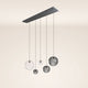 s.luce Orb 5-flammige Esstischlampe 2-reihig 160cm mit eleganten Glaskugeln