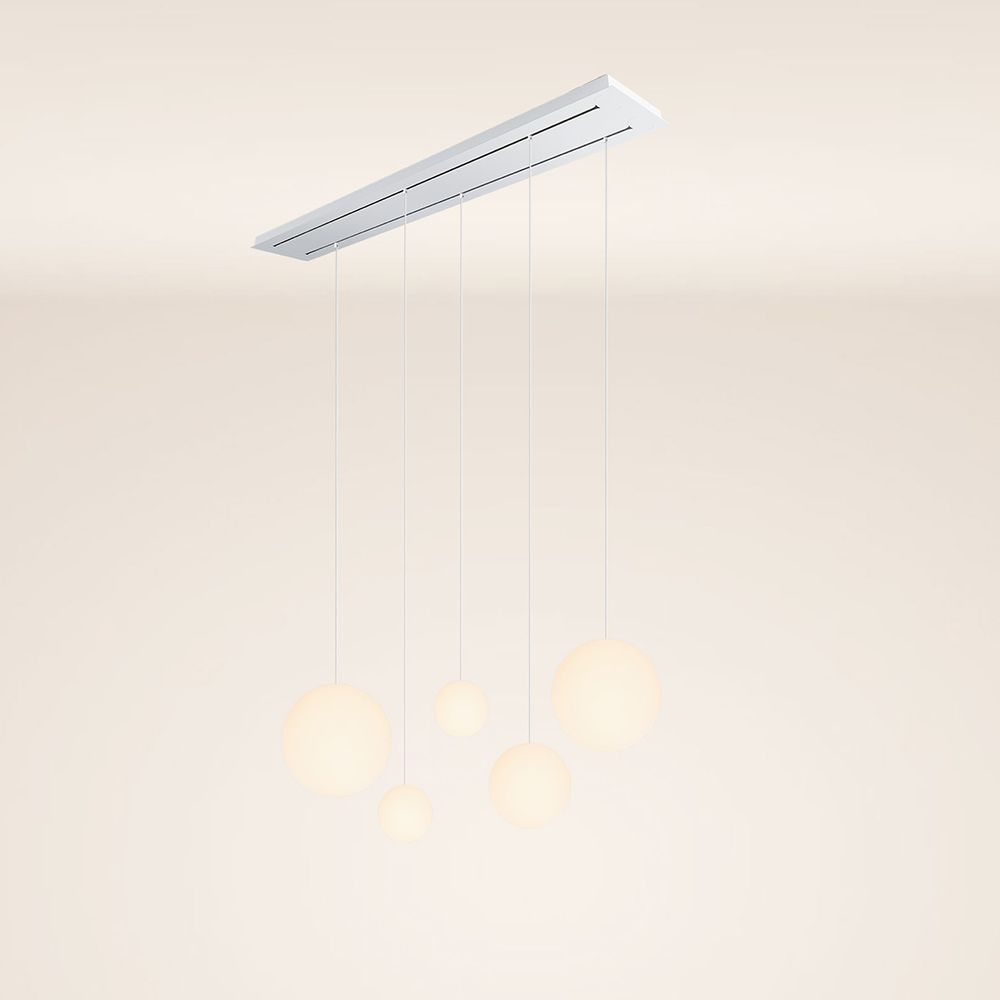 s.luce Orb 5-światłowa lampa stołowa do jadalni 2-rzędowa 160 cm