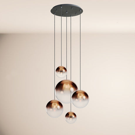 Orb 5-flammige Galerielampe Modular  s.luce Schwarz Kupfer Verlauf 