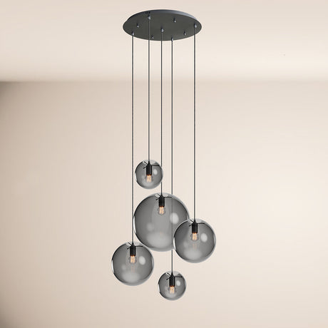 Orb 5-flammige Galerielampe Modular  s.luce Schwarz Rauch 