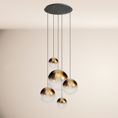 Orb 5-flammige Galerielampe Modular s.luce Gold Verlauf Schwarz