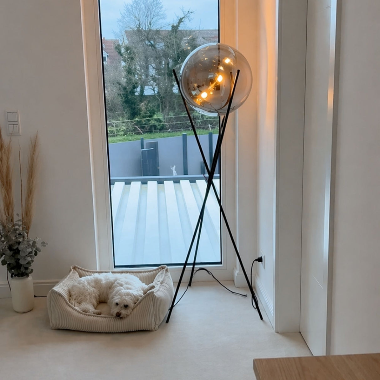 s.luce Orb Axis lasipallo lattiavalaisin jalusta 160cm