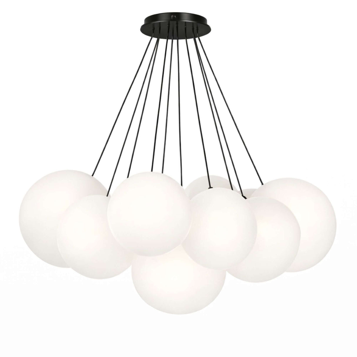 s.luce Orb Cluster Glas-Pendelleuchte 13-flammig 13x20cm mit elegantem Design und filigranen Glaskugeln für Wohnzimmer und Esstisch.