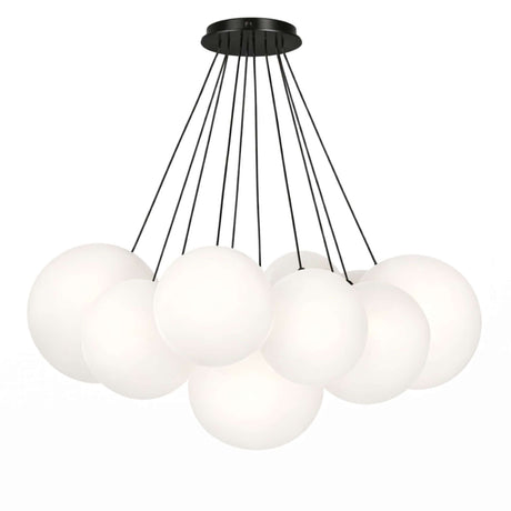 s.luce Orb Cluster Glas-Pendelleuchte 13-flammig 13x20cm mit elegantem Design und filigranen Glaskugeln für Wohnzimmer und Esstisch.