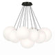 s.luce Orb Cluster Glas-Pendelleuchte 13-flammig 13x20cm mit elegantem Design und filigranen Glaskugeln für Wohnzimmer und Esstisch.
