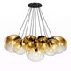 s.luce Orb Cluster Glas-Pendelleuchte 13-flammig 13x20cm mit eleganten Glaskugeln für modernes Wohnen.
