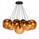 s.luce Orb Cluster Glas-Pendelleuchte 13-flammig 13x20cm in elegantem Design mit mundgeblasenen Glaskugeln für Wohnzimmer.