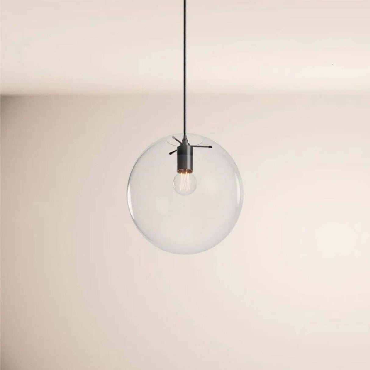s.luce Orb Cluster Glas-Pendelampe 13-flammig 13x30cm mit klarer Glaskugel, modern für Wohnzimmer und Essbereich.