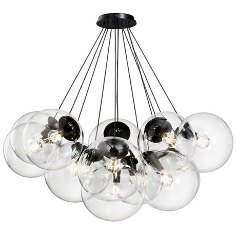 s.luce Orb Cluster Glas-Pendelampe 13-flammig 13x30cm in modernem Design mit 13 mundgeblasenen Glaskugeln für stilvolle Wohnräume.