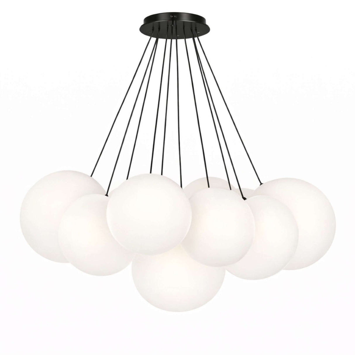 s.luce Orb Cluster Glas-Pendelampe 13-flammig 13x30cm in modernem Design, ideal für stilvolle Wohnräume und Esstische.