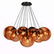 s.luce Orb Cluster Glas-Pendelampe 13-flammig 13x30cm in modernem Design mit rauchigen Glaskugeln, ideal für stilvolle Wohnräume.