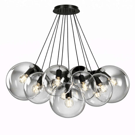 s.luce Orb Cluster Glas-Pendelampe 13-flammig 13x30cm mit 13 mundgeblasenen Glaskugeln für stilvolle Wohnräume.