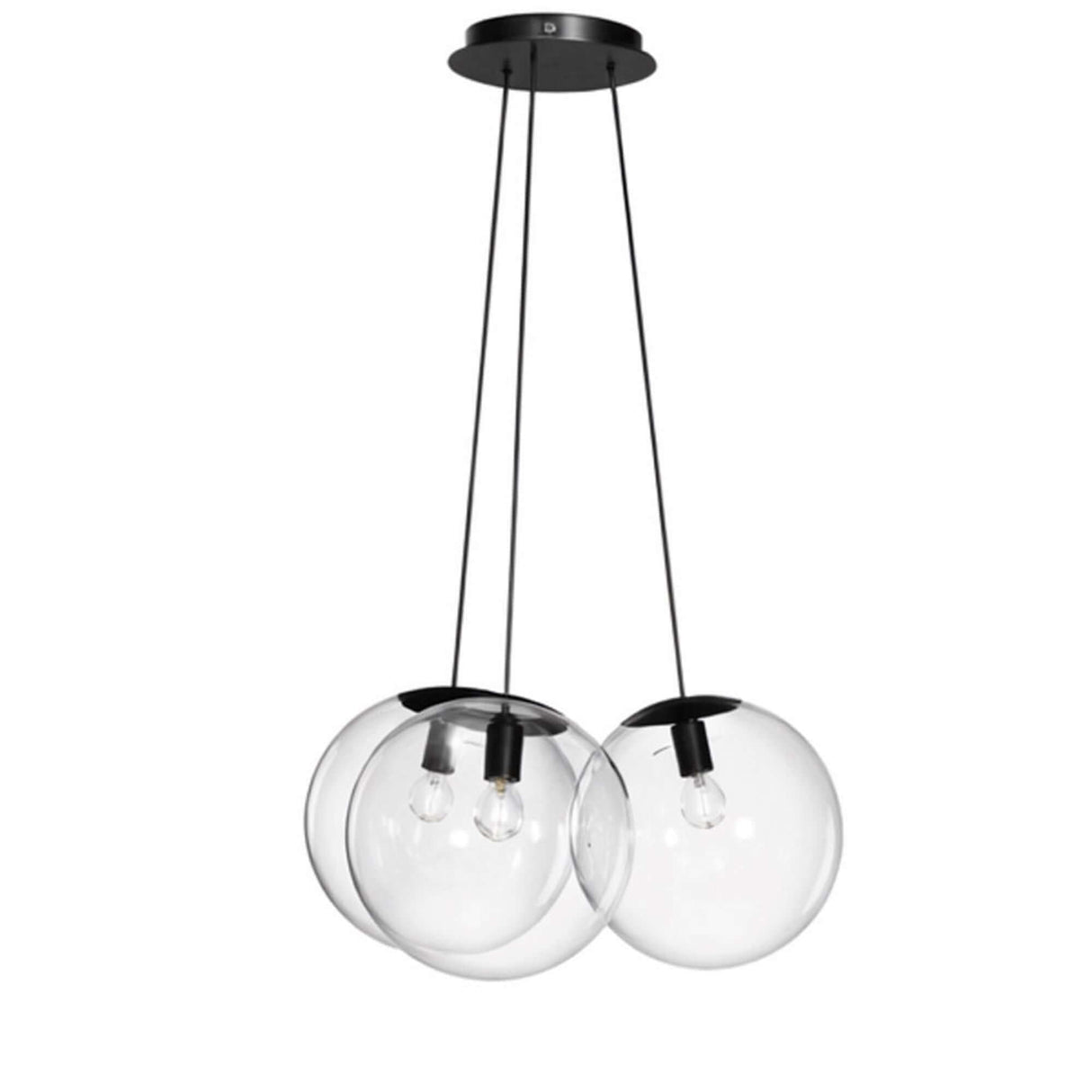 s.luce Orb Cluster Glas-Hängelampe 3-flammig 3x20cm, moderne Pendelleuchte mit mundgeblasenen Glaskugeln für stilvolle Beleuchtung.