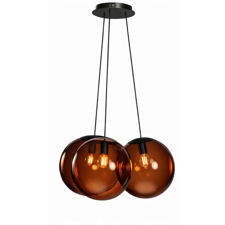 s.luce Orb Cluster Glas-Hängelampe 3-flammig 3x20cm, moderne Pendelleuchte mit eleganten Glas-Kugeln für Wohnzimmer und Esstisch.