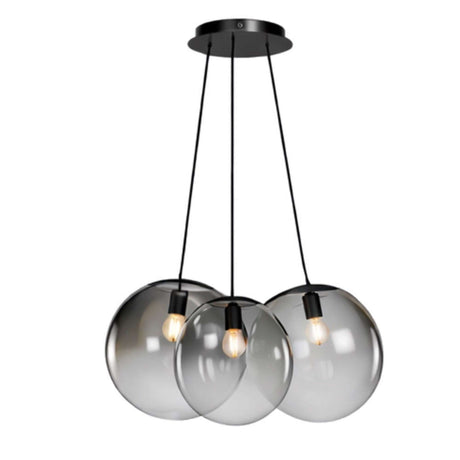 s.luce Orb Cluster Glas-Pendelleuchte 3-flammig 3x30cm mit mundgeblasenen Glaskugeln für stilvolle Beleuchtung im Wohnbereich.