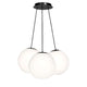 s.luce Orb Cluster Glas-Pendelleuchte 3-flammig 3x30cm mit drei mundgeblasenen Glaskugeln, ideal für modernes Interieur.