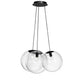 s.luce Orb Cluster Glas-Pendelleuchte 3-flammig 3x30cm mit mundgeblasenen Glaskugeln für stilvolles Licht im Wohnraum.