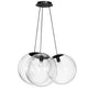 s.luce Orb Cluster Glas-Pendelampe 3-flammig 3x50cm moderne Pendelleuchte mit großen Glaskugeln für Wohnzimmer und Esstisch