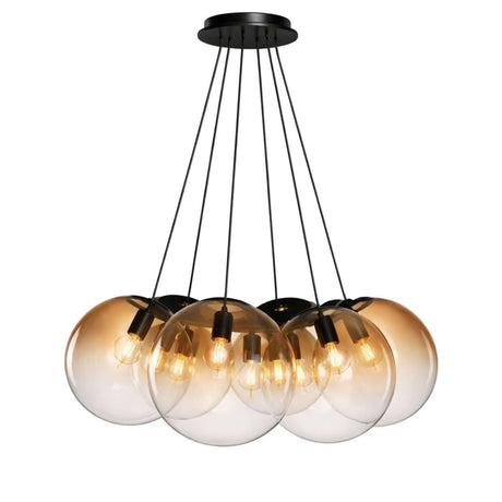 s.luce Orb Cluster Mehrfach-Pendelleuchte 7-flammig 7x20cm mit eleganten Glaskugeln, moderne Deckenleuchte für stilvolles Wohnen.