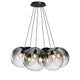 s.luce Orb Cluster Mehrfach-Pendelleuchte 7-flammig 7x20cm in elegantem Design, ideal für Wohnzimmer und Esstisch.