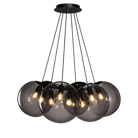 s.luce Orb Cluster Mehrfach-Pendelleuchte 7-flammig 7x20cm in eleganten Glaskugeln für modernes Wohndesign.