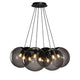 s.luce Orb Cluster Mehrfach-Pendelleuchte 7-flammig 7x20cm in eleganten Glaskugeln für modernes Wohndesign.