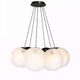 s.luce Orb Cluster Mehrfach-Pendelleuchte 7-flammig 7x40cm, moderne Deckenleuchte mit 7 mundgeblasenen Glas-Kugeln.