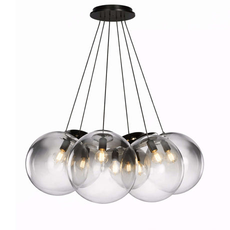 s.luce Orb Cluster Mehrfach-Pendelleuchte 7-flammig 7x40cm in modernem Design mit mundgeblasenen Glaskugeln für stilvolle Räume.