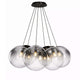 s.luce Orb Cluster Mehrfach-Pendelleuchte 7-flammig 7x40cm in modernem Design mit mundgeblasenen Glaskugeln für stilvolle Räume.
