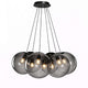 s.luce Orb Cluster Mehrfach-Pendelleuchte 7-flammig 7x40cm, moderne Pendelleuchte mit mundgeblasenen Glaskugeln, ideal für Essbereiche.