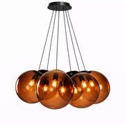 s.luce Orb Cluster Mehrfach-Pendelleuchte 7-flammig 7x40cm mit eleganten Glaskugeln für modernes Wohndesign.