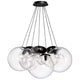 s.luce Orb Cluster Mehrfach-Pendelleuchte 7-flammig 7x40cm aus Glas für moderne Wohnräume, perfekt für Esstisch und Wohnzimmer.