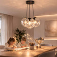 s.luce Orb Cluster Glas-Hängelampe 3-flammig 3x20cm, moderne Pendelleuchte über Esstisch, elegantes Design mit Glaskugeln.