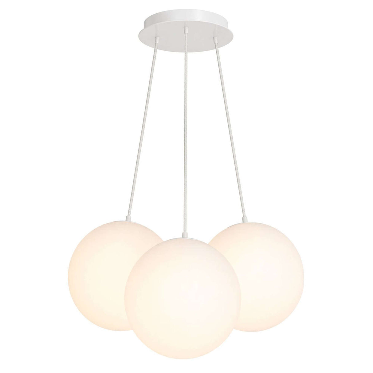s.luce Orb Cluster Glas-Hängelampe 3-flammig 3x20cm mit drei mundgeblasenen Glaskugeln in elegantem Design.