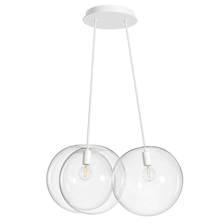 s.luce Orb Cluster Glas-Hängelampe 3-flammig 3x20cm mit drei mundgeblasenen Glaskugeln in eleganter Anordnung.