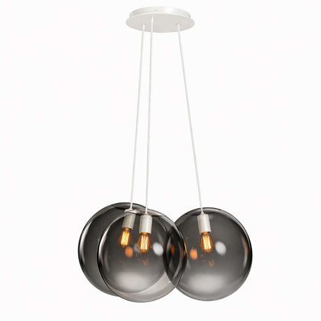 s.luce Orb Cluster Glas-Hängelampe 3-flammig 3x20cm im eleganten Design mit mundgeblasenen Glaskugeln.