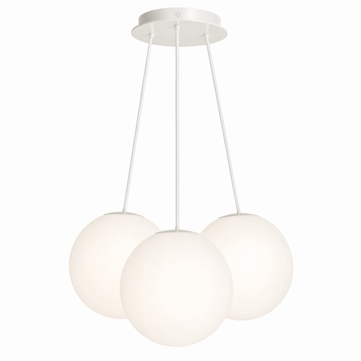 s.luce Orb Cluster Glas-Pendelleuchte 3-flammig 3x30cm mit drei weißen Glaskugeln