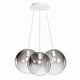 s.luce Orb Cluster Glas-Pendelleuchte 3-flammig 3x30cm mit drei mundgeblasenen Glaskugeln in harmonischer Anordnung.