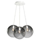 s.luce Orb Cluster Glas-Pendelleuchte 3-flammig 3x30cm mit drei mundgeblasenen Glaskugeln in harmonischer Anordnung.