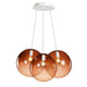 s.luce Orb Cluster Glas-Pendelleuchte 3-flammig 3x30cm mit drei mundgeblasenen Glaskugeln in trendigem Design.