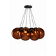 s.luce Orb Cluster Glas-Hängelampe 7-flammig 7x50cm aus hochwertigem, mundgeblasenem Glas für modernes Wohndesign.