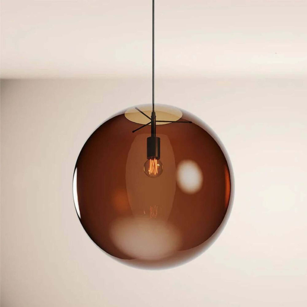 s.luce Orb Cluster Glas-Hängelampe 7-flammig 7x50cm mit großen, mundgeblasenen Glaskugeln in modernem Design.