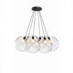 s.luce Orb Cluster Glas-Hängelampe 7-flammig 7x50cm, moderne Pendelleuchte mit mundgeblasenem Glas, ideal für Esstisch.