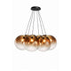 s.luce Orb Cluster Glas-Hängelampe 7-flammig 7x50cm, moderne Pendelleuchte mit mundgeblasenen Glaskugeln für stilvolle Räume