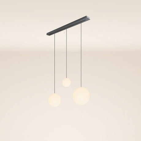 s.luce Candeeiro suspenso de mesa de jantar Orb 3 luzes 120cm Ø 20/30/40